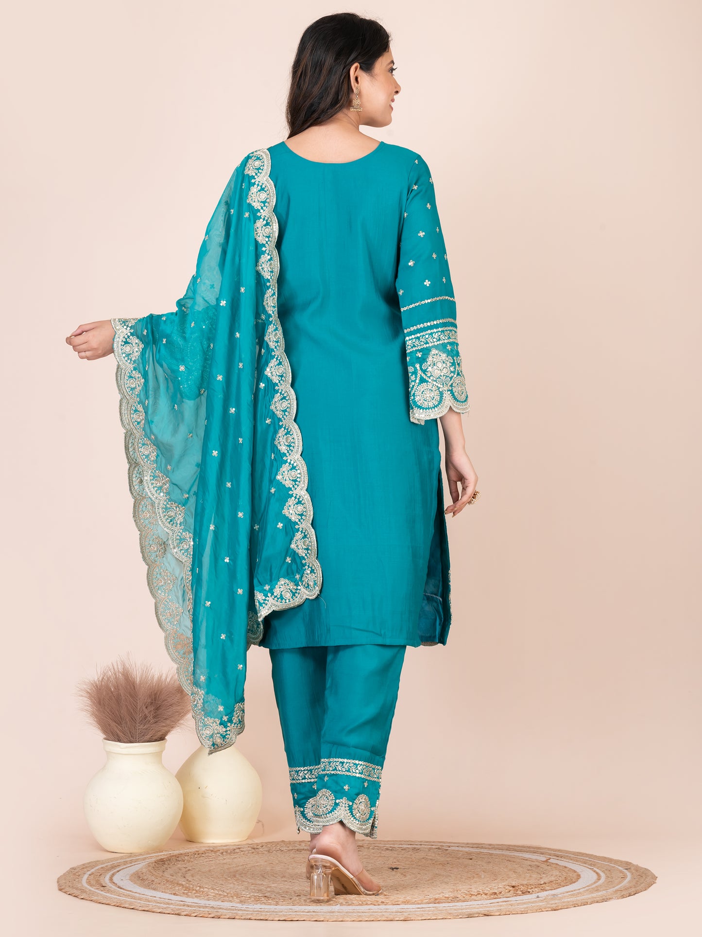 Pelorus Embroidered Silk Blend Pakistani Suit