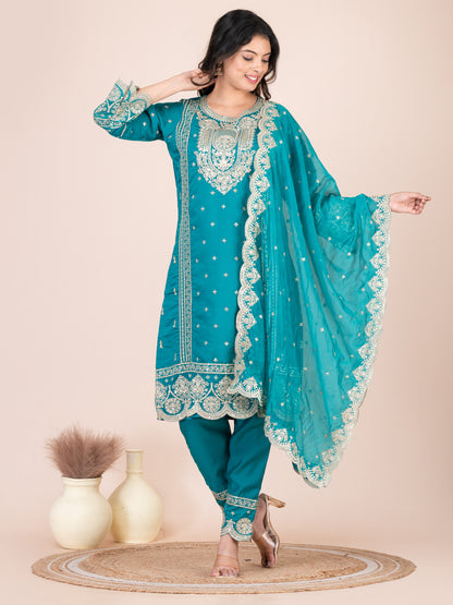 Pelorus Embroidered Silk Blend Pakistani Suit