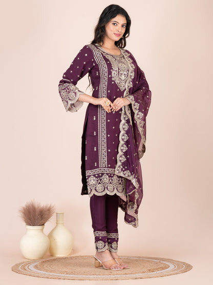 Quills Of Terico Embroidered Silk Blend Pakistani Suit