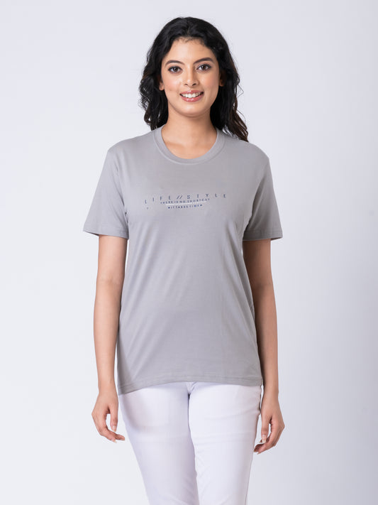 Khoaai Light Grey Unisex Graphic Tee