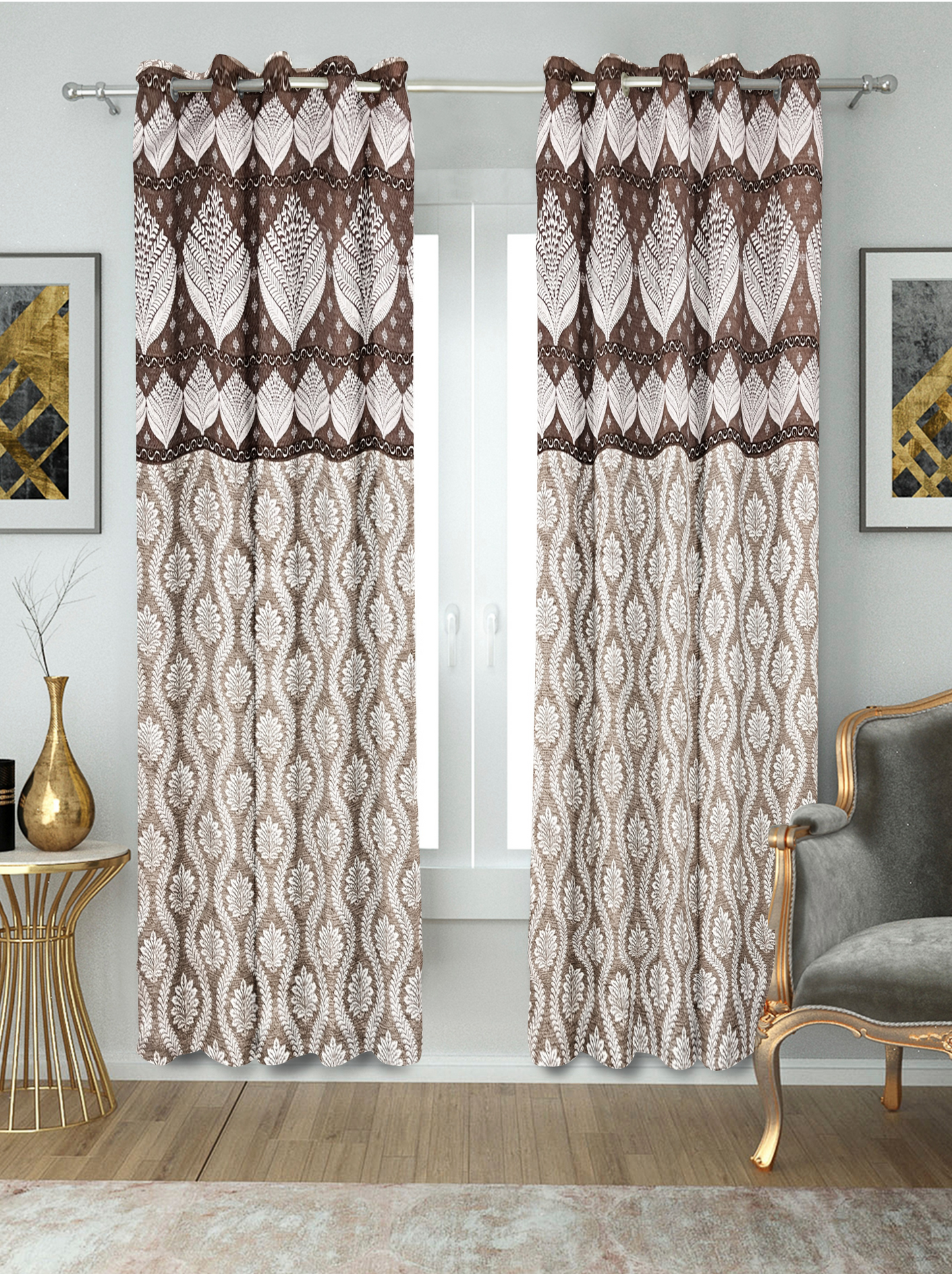 Stylish Room Darkening Curtains for Door and Window -(Amber).