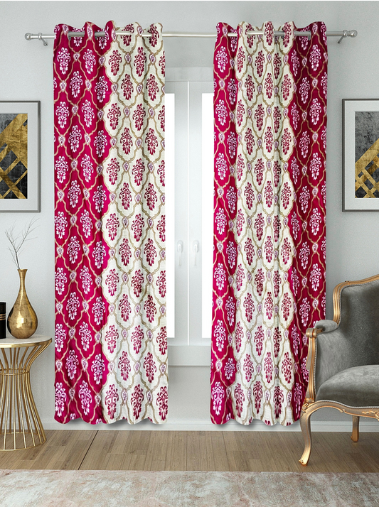 Light and Airy Floral Pattern Curtains for Window and Door -(Bahubali).