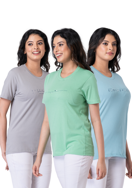 Khoaai Pack of 3 comfy T-shirts