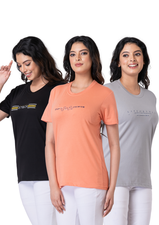 Khoaai Pack of 3 comfy T-shirts