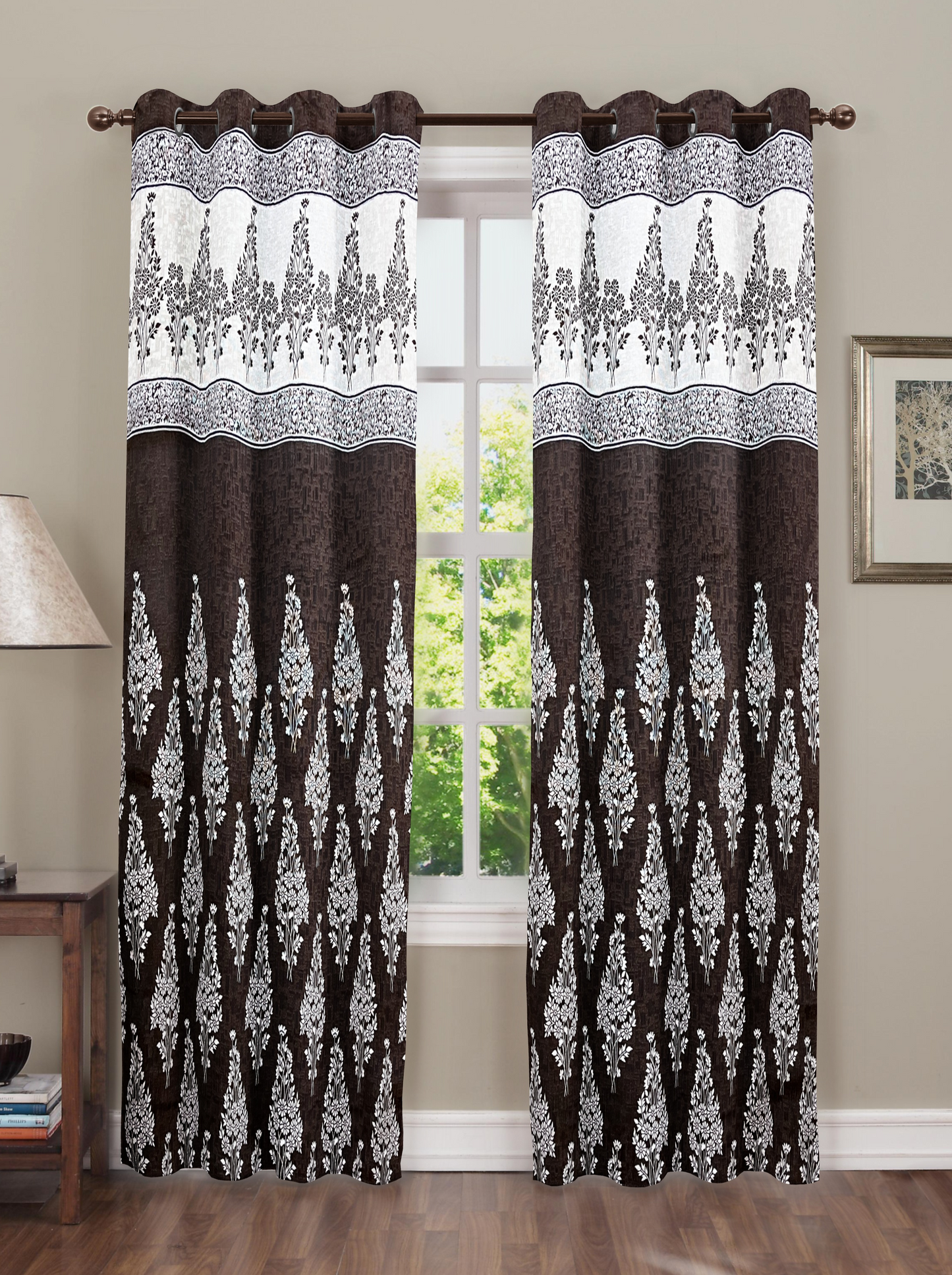 Floral Print Blackout window Curtains (Simran).