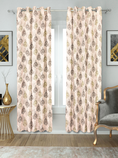 Soft Semi-Sheer Door and Window Curtains -(Geometric).