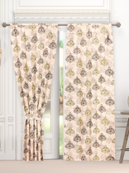 Soft Semi-Sheer Door and Window Curtains -(Geometric).