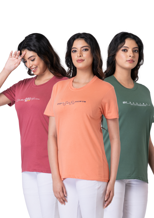 Khoaai Pack of 3 comfy T-shirts