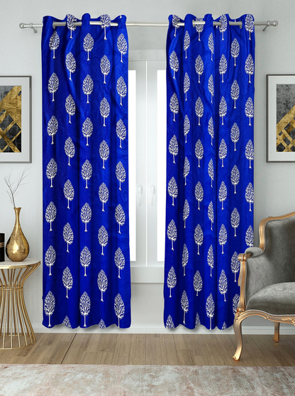 Leaf Print Semi-Sheer Curtains for Windows and Doors -(M for M).