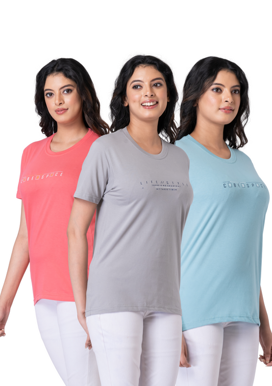 Khoaai Pack of 3 comfy T-shirts