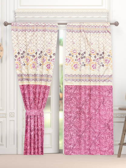 Light and Airy Floral Curtains for Windows and Doors -(Diamond).