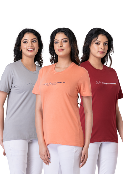 Khoaai Pack of 3 comfy T-shirts