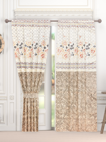 Light and Airy Floral Curtains for Windows and Doors -(Diamond).