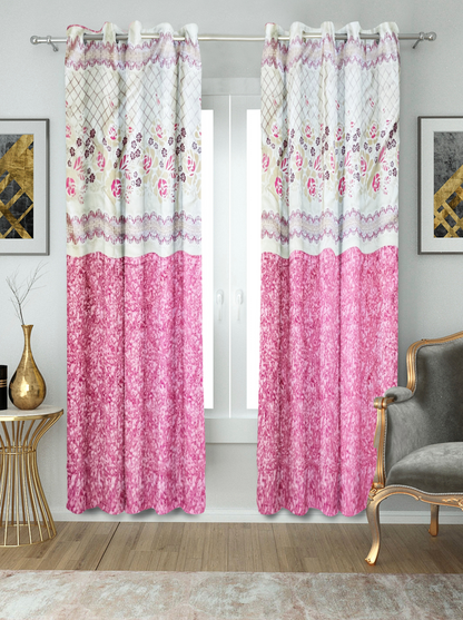 Light and Airy Floral Curtains for Windows and Doors -(Diamond).