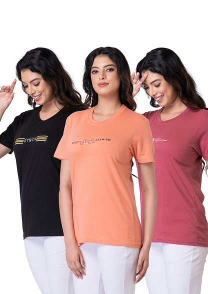 Khoaai Pack of 3 comfy T-shirts