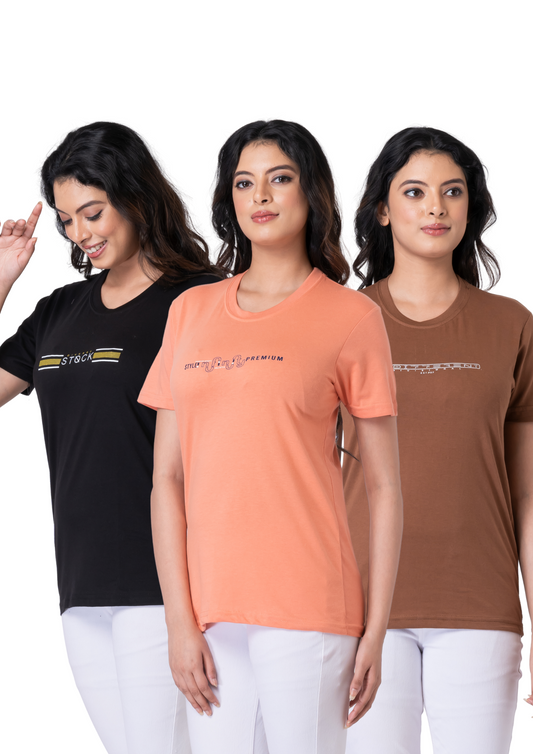 Khoaai Pack of 3 comfy T-shirts